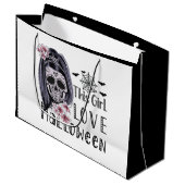Dieses Mädchen Liebe Halloween Große Geschenktüte (Vorderseite Schrägansicht)