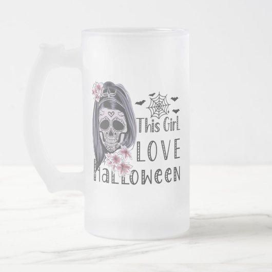 Dieses Mädchen Liebe Halloween Mattglas Bierglas (Links)