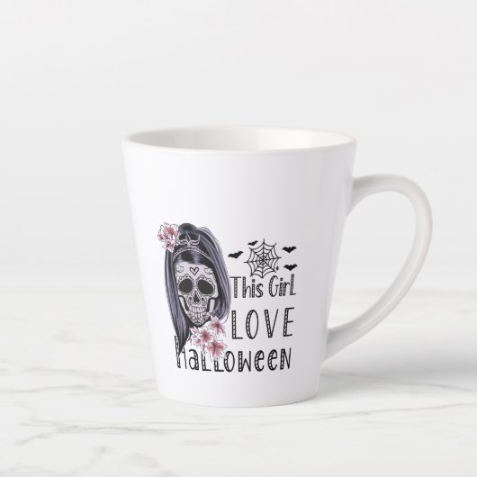 Dieses Mädchen Liebe Halloween Milchtasse (Rechts)