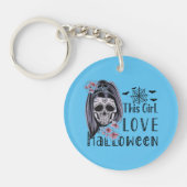 Dieses Mädchen Liebe Halloween Schlüsselanhänger (Vorderseite)