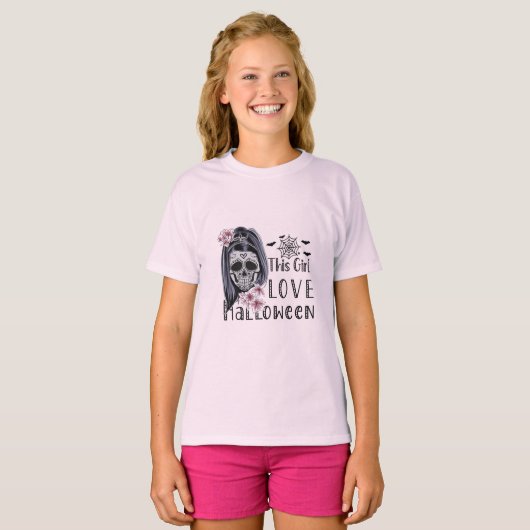 Dieses Mädchen Liebe Halloween T-Shirt (Vorne ganz)