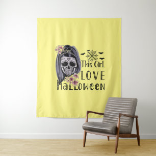 Dieses Mädchen Liebe Halloween Wandteppich