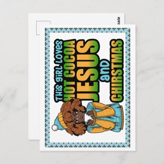 Dieses Mädchen Liebe heiße Schokolade Jesus & Chri Postkarte (Vorne/Hinten)