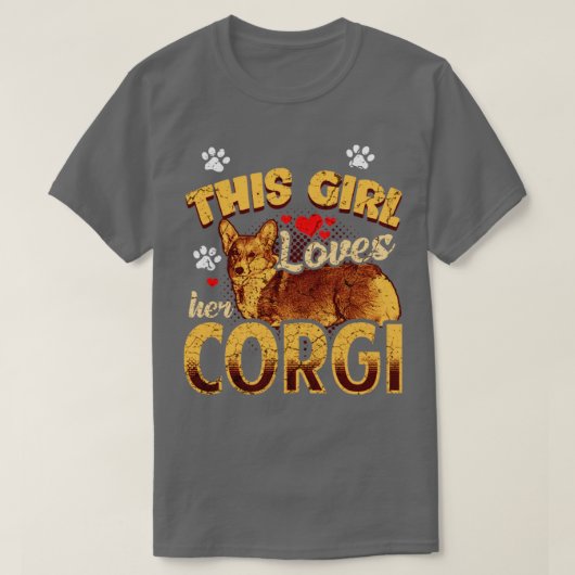 Dieses Mädchen Liebe ihr Corgi T-Shirt (Design vorne)