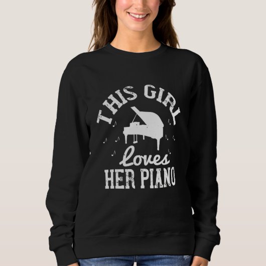 Dieses Mädchen Liebe ihr Klavier Sweatshirt (Vorderseite)