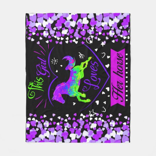 Dieses Mädchen Liebe ihr Pferd Fleecedecke (Vorderseite)