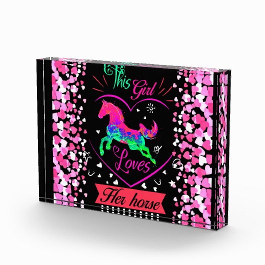 Dieses Mädchen Liebe ihr Pferd Fotoblock (Rechts)