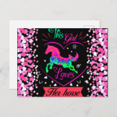 Dieses Mädchen Liebe ihr Pferd Postkarte (Vorne/Hinten)