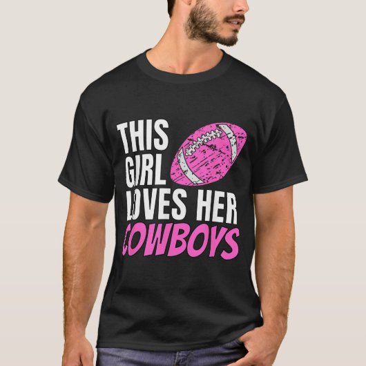 Dieses Mädchen Liebe ihre Cowboys T-Shirt (Vorderseite)