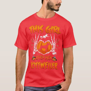 Dieses Mädchen Liebe ihrem Rottweiler Hund lustige T-Shirt