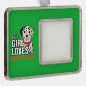 Dieses Mädchen Liebe ihren Dalmatiner Rahmen-Ornament Silber (Rechts)