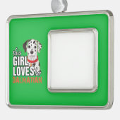 Dieses Mädchen Liebe ihren Dalmatiner Rahmen-Ornament Silber (Links)