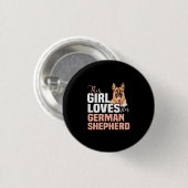 Dieses Mädchen Liebe ihren deutschen Schäferhund Button (Vorne & Hinten)