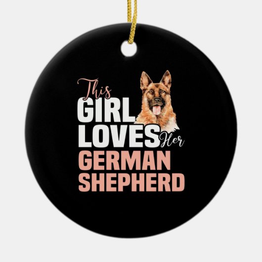 Dieses Mädchen Liebe ihren deutschen Schäferhund Keramik Ornament (Vorne)