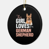 Dieses Mädchen Liebe ihren deutschen Schäferhund Keramik Ornament (Links)