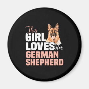 Dieses Mädchen Liebe ihren deutschen Schäferhund Magnet