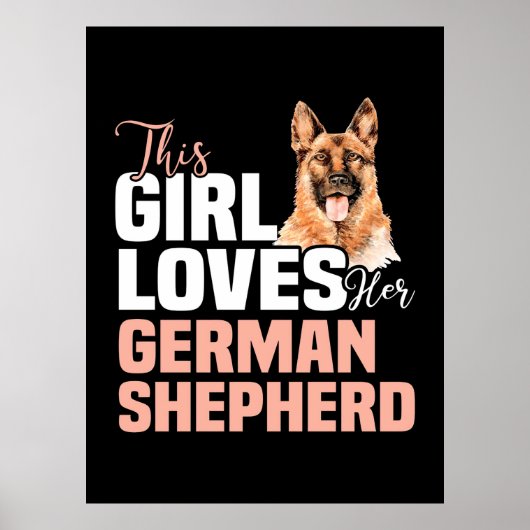 Dieses Mädchen Liebe ihren deutschen Schäferhund Poster (Vorne)