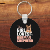 Dieses Mädchen Liebe ihren deutschen Schäferhund Schlüsselanhänger (Vorderseite)