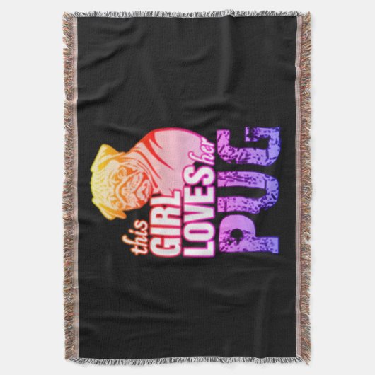 Dieses Mädchen Liebe ihren Mops Decke (Vorderseite Vertikal)