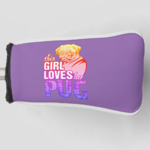 Dieses Mädchen Liebe ihren Mops Golf Headcover