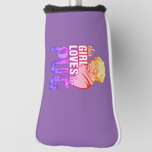 Dieses Mädchen Liebe ihren Mops Golf Headcover (Rotieren 90)