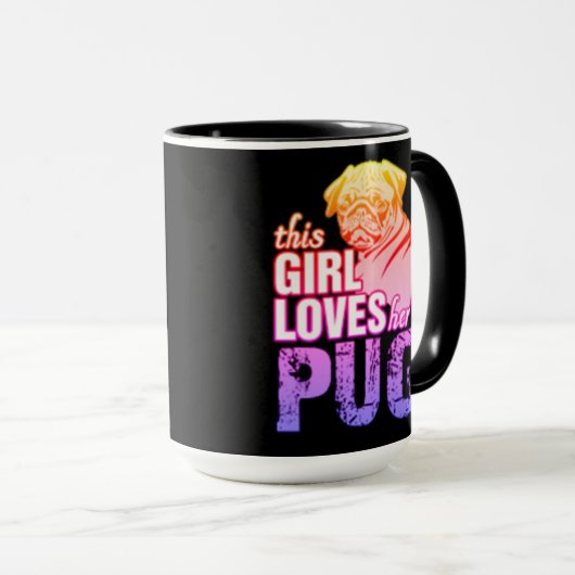 Dieses Mädchen Liebe ihren Mops Tasse (VorderseiteRechts)