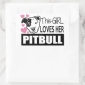 Dieses Mädchen Liebe ihren Pitbull Rechteckiger Aufkleber (Tasche)