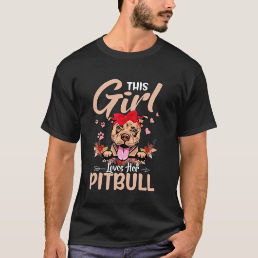Dieses Mädchen Liebe ihren Pitbull T-Shirt (Vorderseite)