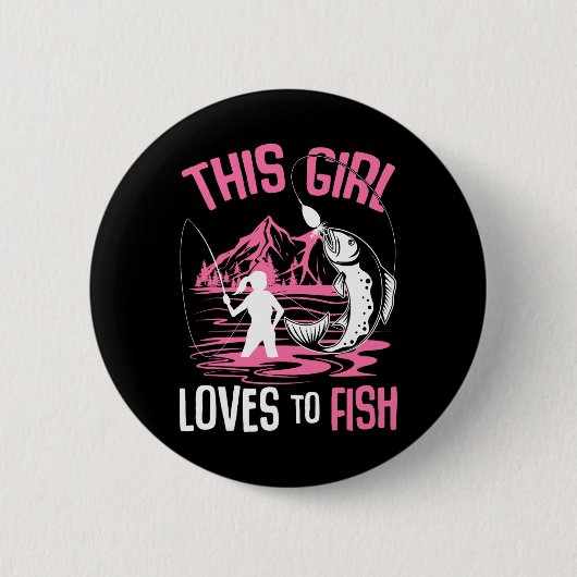 Dieses Mädchen Liebe, Mädchen zu fischen Button (Vorderseite)