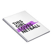 Dieses Mädchen Liebe Netball Notizblock (Rechte Seite)
