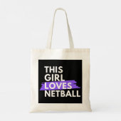 Dieses Mädchen Liebe Netball Tragetasche (Rückseite)