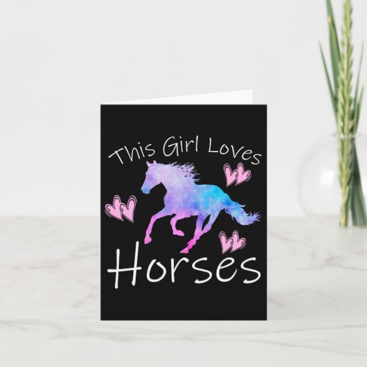 Dieses Mädchen Liebe Pferde Pferd Reiten Karte (Vorderseite)