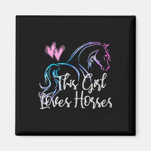 Dieses Mädchen Liebe Pferde Reiten Reiten Magnet