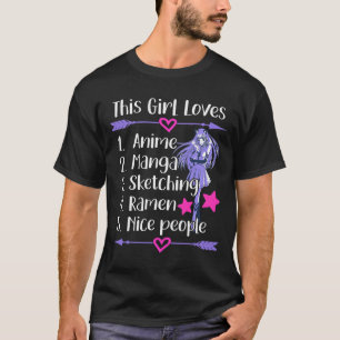 Dieses Mädchen Lieben Anime Manga Sketching Ramen T-Shirt