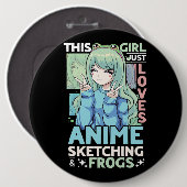 Dieses Mädchen Lieben anime und Skizzen über Sketc Button (Vorne & Hinten)