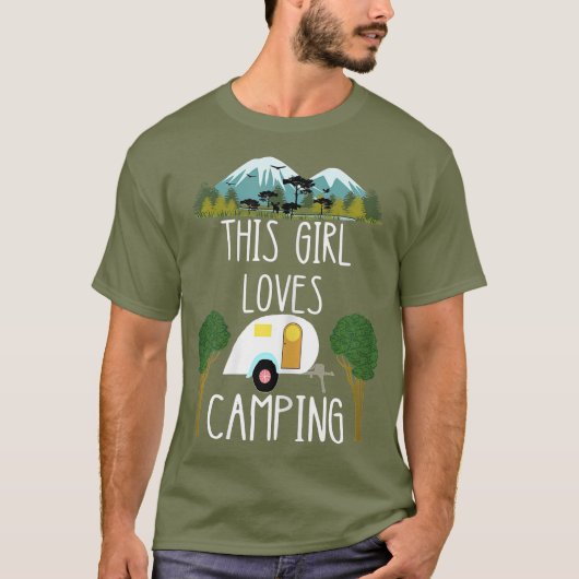 Dieses Mädchen Lieben Camping RV Teardrop Trailer T-Shirt (Vorderseite)
