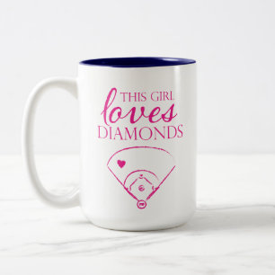 Dieses Mädchen Lieben Diamonds Baseball/Softball-T Zweifarbige Tasse