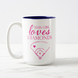 Dieses Mädchen Lieben Diamonds Baseball/Softball-T Zweifarbige Tasse