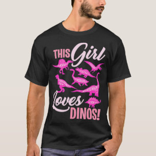 Dieses Mädchen Lieben Dinos Niedlich Dinosaurier F T-Shirt