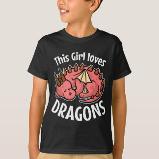Dieses Mädchen Lieben Dragons Girls Dragon Pajamas T-Shirt