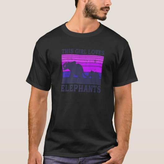 Dieses Mädchen Lieben Elefanten Niedlich Mutter Ba T-Shirt (Vorderseite)