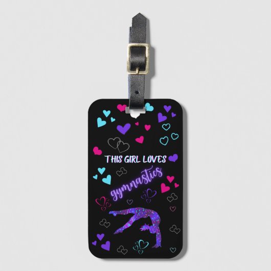 Dieses Mädchen Lieben Gymnastik Gepäckanhänger (Vorderseite Vertikal)