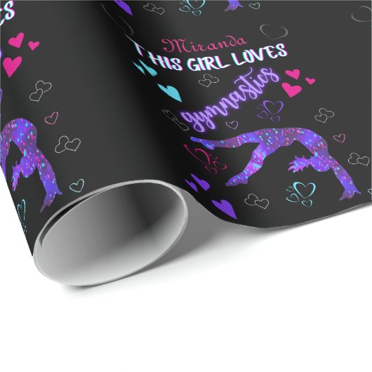 Dieses Mädchen Lieben Gymnastik Geschenkpapier (Rolleneckpunkt)