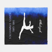 Dieses Mädchen Lieben Gymnastik Schwarz, Blau, Wei Fleecedecke (Vorderseite (Horizontal))