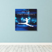 Dieses Mädchen Lieben Gymnastik Schwarz, Blau, Wei Leinwanddruck (Insitu (Holzboden))