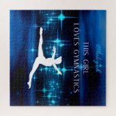 Dieses Mädchen Lieben Gymnastik Schwarz, Blau, Wei Puzzle (Horizontal)