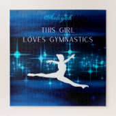 Dieses Mädchen Lieben Gymnastik Schwarz, Blau, Wei Puzzle (Vertikal)