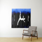 Dieses Mädchen Lieben Gymnastik Schwarz, Blau, Wei Wandteppich (Beispiel (Horizontal))