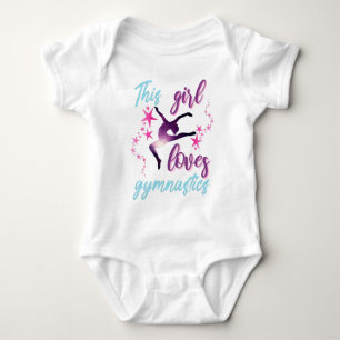 Dieses Mädchen Lieben Gymnastik Stars Leap Baby Strampler