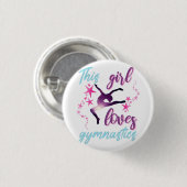 Dieses Mädchen Lieben Gymnastik Stars Leap Button (Vorne & Hinten)